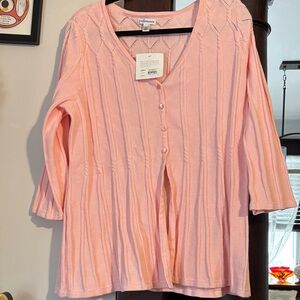 Croft & Barrow Light Pink Knit Cardigan